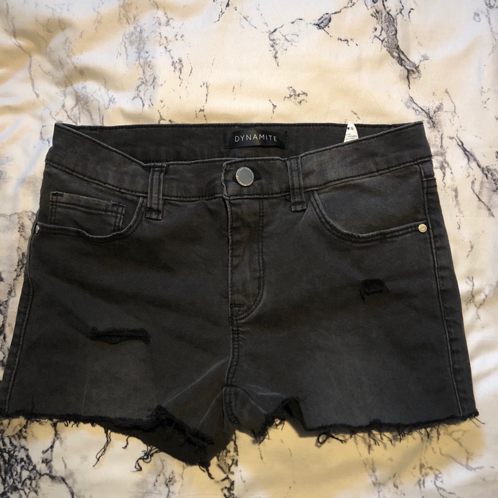 black shorts